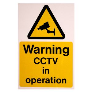 Rigid PVC Labels - Warning CCTV in operation - 150 x 255mm Pk1