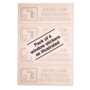 Self Adhesive to Face - Dash cam window sticker 147.5 x 50mm Pk4