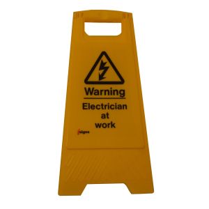 Warning Floor Stand - Warning electrician at work floor stand