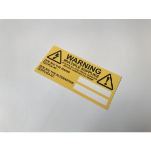  Warning multiple supplies label - 130 x 60mm Pk10