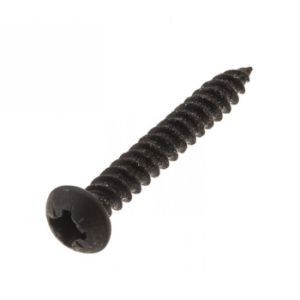 Woodscrew, pozi roundhead black 8x1in pk=200