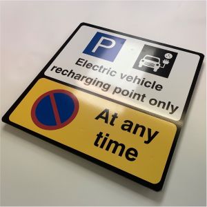 Rigid PVC Signs - EV Recharging Point Wall Sign - 400x400mm