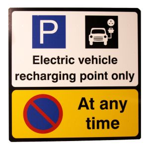 Rigid PVC Signs - EV Recharging Point Wall Sign - 400x400mm