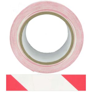 Adhesive hazard tape red/white 50mmx33m