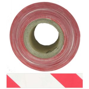 Barrier tape, non-adhesive red/white 75mm x 500M