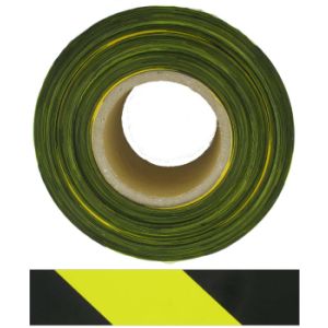Barrier tape, non-adhesive black/yellow 75mm x 500M