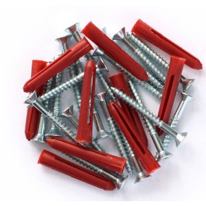 Eco trade tub 1.5inx8 woodscrews &amp; red plugs x 400
