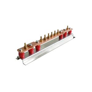 6-way copper earth bar with twin disc links 