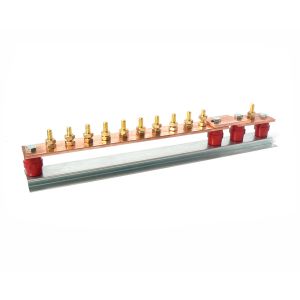 10-way copper earth bar with single disc link