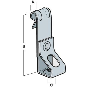 Vertical Flange Threaded Rod Hangers  1-5mm x 68mm (Qty 25) - Silver