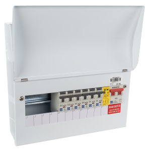 Consumer Unit 10-way RCBO populated (6) main sw + SPD