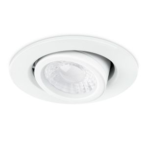 Downlight Fire Rated tilt 3/5W 3CCT IP65 white bezel