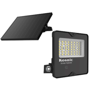 Hybrid Solar &amp; Mains Floodlight cw battery &amp; solar panel 4500lm