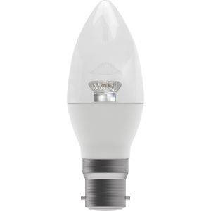 4W LED Clear Candle - Dimmable - BC/B22 2700K, 30,000 hrs, 250 lumens