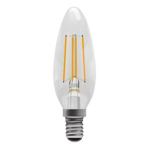3.3W LED Filament Clear Candle Dimmable - SES, 2700K