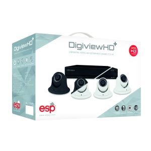 4 Channel HD Dome CCTV Kits &amp; Cameras - 500GB with 2 cameras - black