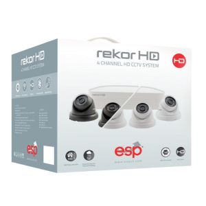 4 Channel HD Dome CCTV Kits &amp; Cameras - 500GB with 2 cameras - black