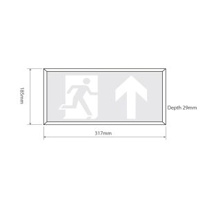 Slimline LED Emergency Exit Sign 3hr Maintained/Non-maintained