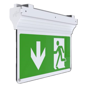 Emergency blade exit sign white