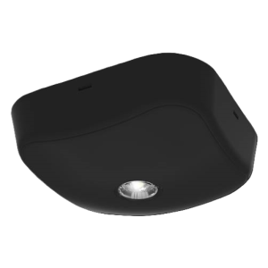 Emergency surface downlight 80lm IP65 self-test black