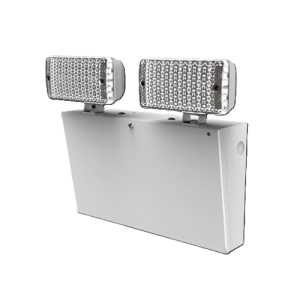 Emergency twin-spot IP20 440lm metal encl white
