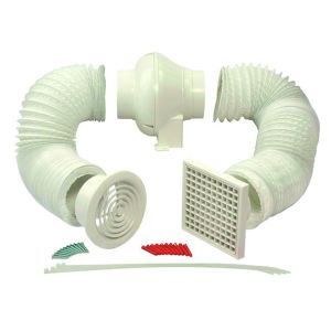 Centrifugal shower fan kit c/w timer