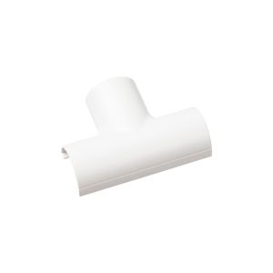 Mini trunking half round flat tee 20x10mm white
