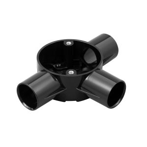 PVC Conduit Tee Box - 25mm - Black