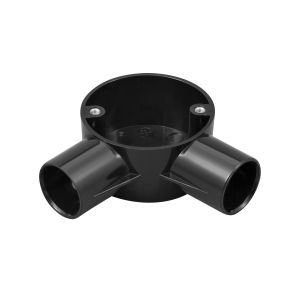 PVC Conduit Angle Box - 25mm - Black