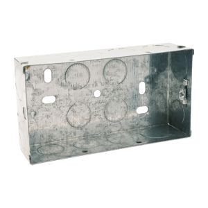 2 Gang 35mm Steel Switch &amp; Socket Back Box