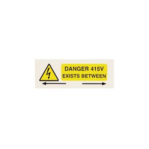 Danger 415 volts between phases - 75 x 25mm Pk10
