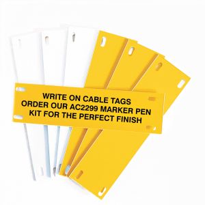 Write on cable tag rigid PVC 75x20 pk=50