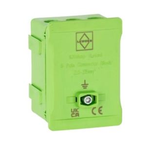 Terminal block 5-way 100A green