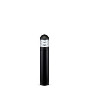 Bollard 600mm 12-20W 4CCT 550-880lm c/w pcell louvred round top blk