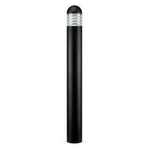 Bollard 1000mm 12-20W 4CCT 550-880lm c/w pcell louvred round top blk
