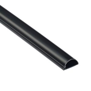 Mini trunking half round 30x15mm 3m length black