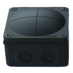 Black junction box c/w terminal 41A 110 x 110 x 66mm